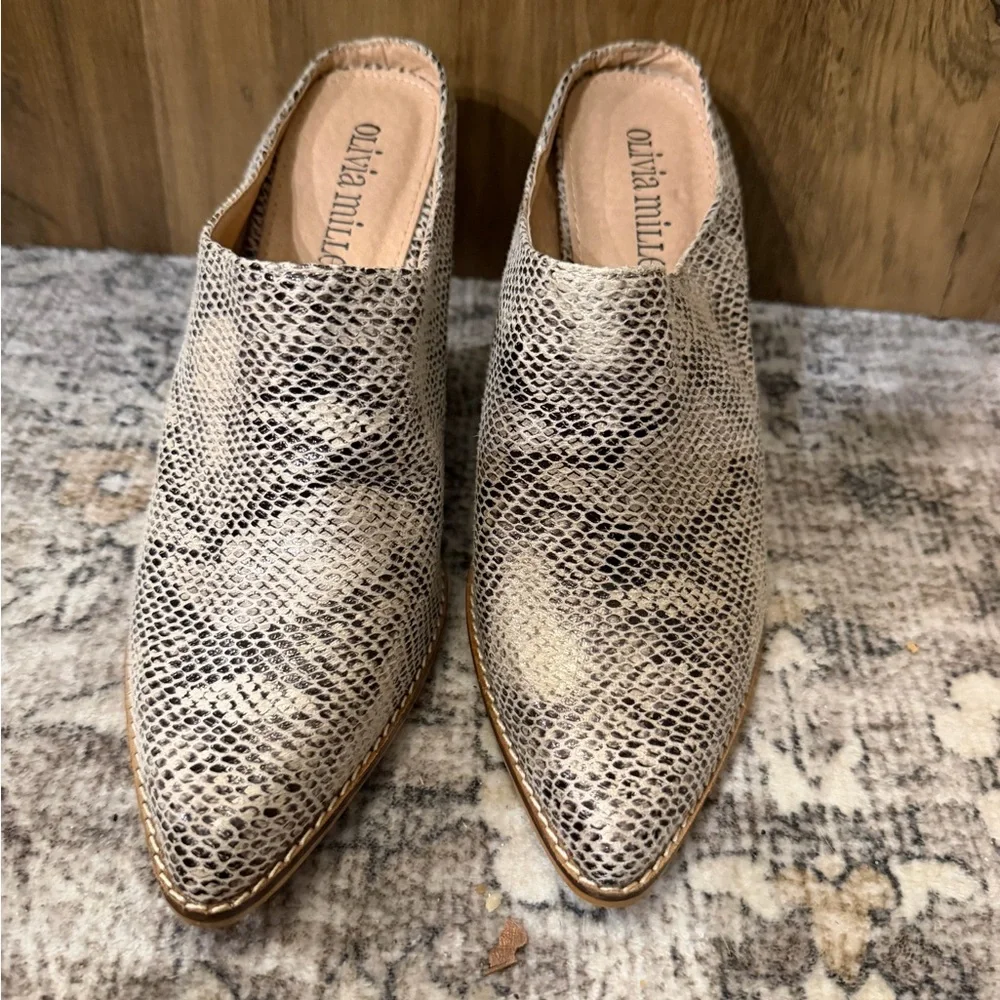 Snake Skin Patterned Mules - Picture 2 of 4